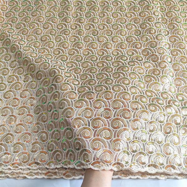 

5 yards french net lace material african organza tulle fabric wth sequins sequence swiss voile laces fabrics for aso ebi, Black;white