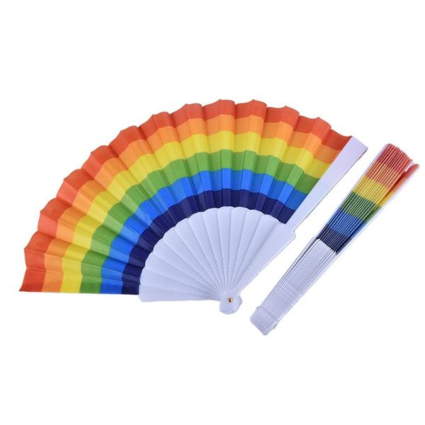 

other home decor 1 pc fan rainbow hand held folding dance for gay pride parties decoration art craft high quality