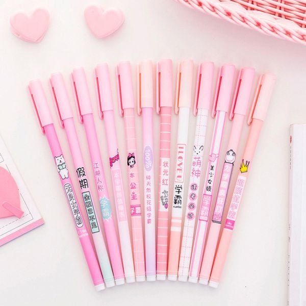 

pen girl heart pink xueba gel creative cute little fresh fairy gel black water