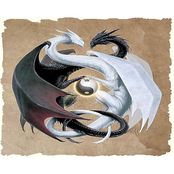 

paintings diy digital painting by numbers package black white dragon oil mural kits coloring wall art picture gift frameless