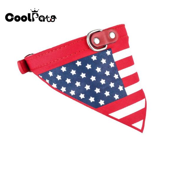 Coolpaw Flag Style Collar Classic Dog Bandana para cães pequenos Cola -gatos ajustáveis ​​colares de colares