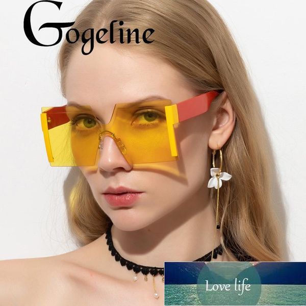 

sunglasses oversized square women luxury rimless gradient sun glasses female designer men vintage flat eyewear uv400, White;black