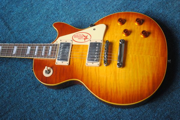 

standard electric guitar tiger maple zebra pickups chrome hardware mahogany body rosewood fingerboard