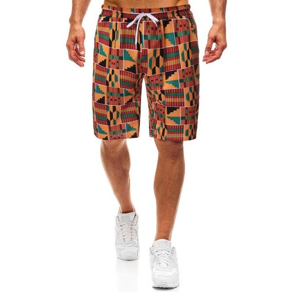 

mens shorts swiming men summer vintage elasticated waist drawstring african print beach sunga masculina 2021 men's, White;black
