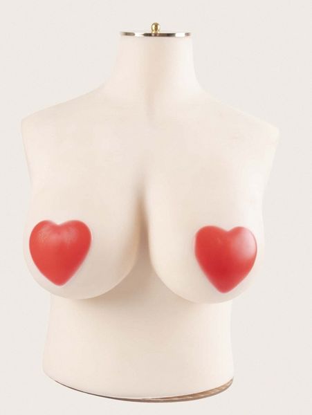

plus heart-shaped silicone self adhesive nipple cover c833#, Black;white