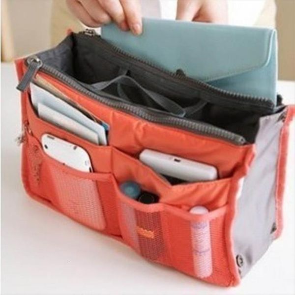 

women makeup large storage washbag cosmetic bags handbag insert organizer travel necessaire feminina bolsos mujer
