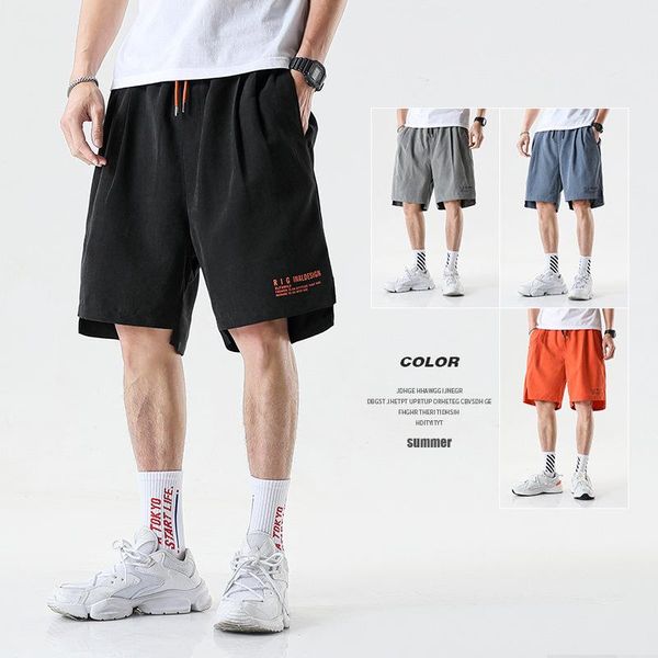 

plus-sized men's sports shorts summer casual all-match, White;black