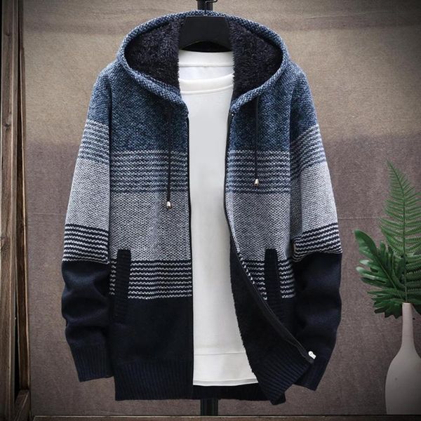 

men's jackets color block knitted cardigan sweater men, Black;brown