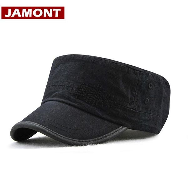 

[jamont] cotton army hat brand military hats summer autumn snapback cap men women flat outdoor visor caps adjustable wide brim, Blue;gray