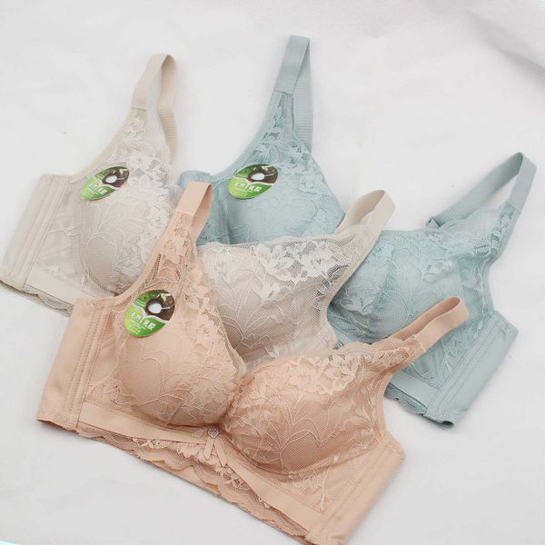 

style latex summer lace bra gathered up pull side retraction adjustable non steel ring magnetic, Red;black