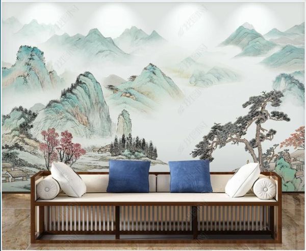 

wallpapers 3d po wallpaper custom mural chinese ink painting mountain scenery living room for walls in rolls home decor