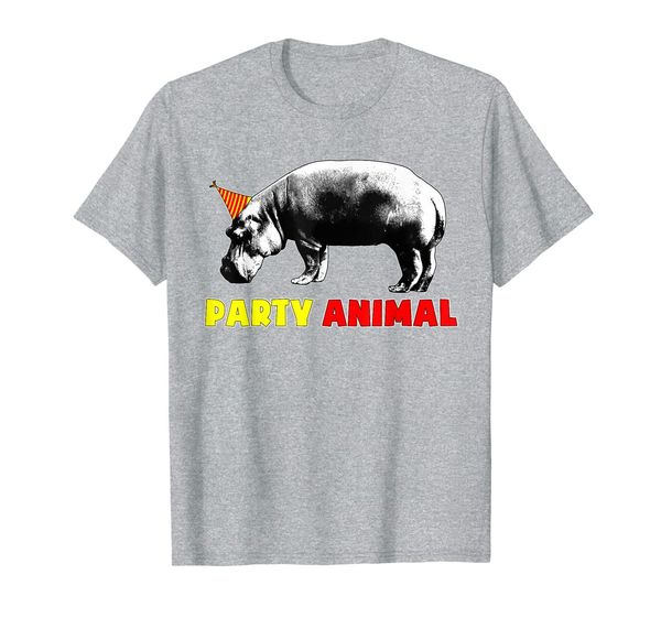 

party animal hippo birthday-love hippos-animal birthday gift t-shirt, White;black