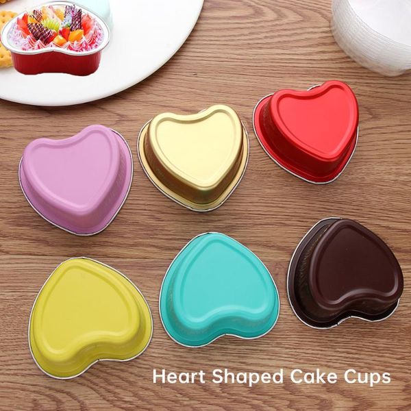 

other bakeware party aluminum foil pudding cup mother's day heart shaped cake pan baking pans tools cupcake with lids