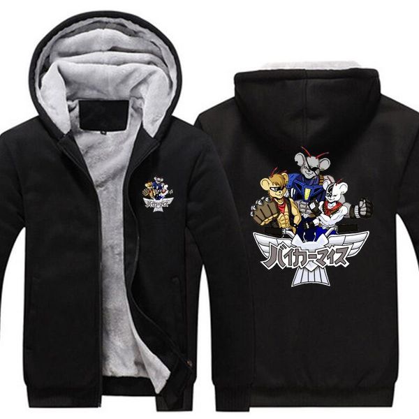 Herrenjacken Biker Mice From Mars Hoodies Jacke Männer Dicke Fleece Warm Reißverschluss Mantel Sweatshirt Männliche Mode Übergroße Coole Kleidung Euro Größe