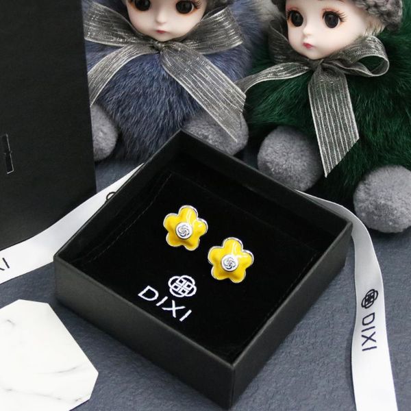 

stud dixi- flower shape earrings, Golden;silver