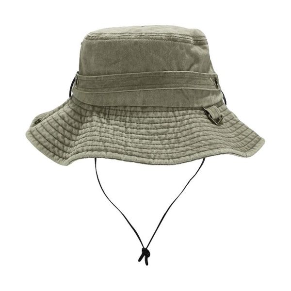 

wide brim hats hiking camping beach sun denim fisherman hat with string washed cotton large fishing panama bucket, Blue;gray