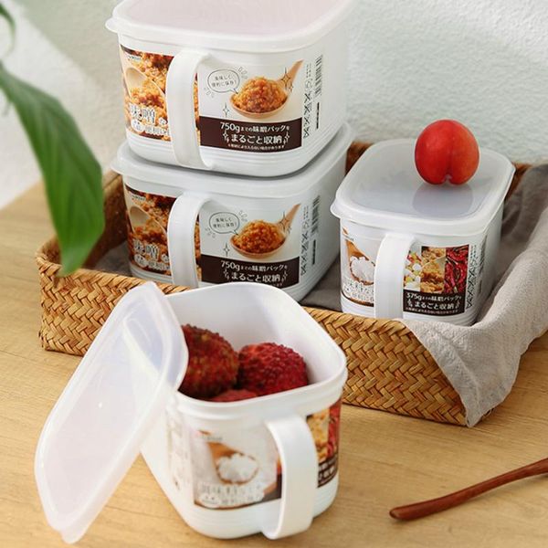 

storage bottles & jars japan imported with handle box sealed jar grains beans organizer food containers refrigerator boxes