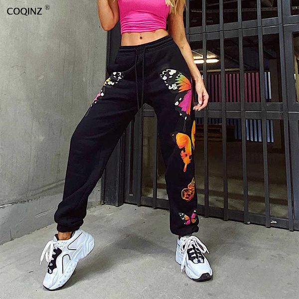

sweatpants women baggy streetwear joggers woman anime pants trousers womens winter leggings clothes bottoms p041950w 210712, Black;white