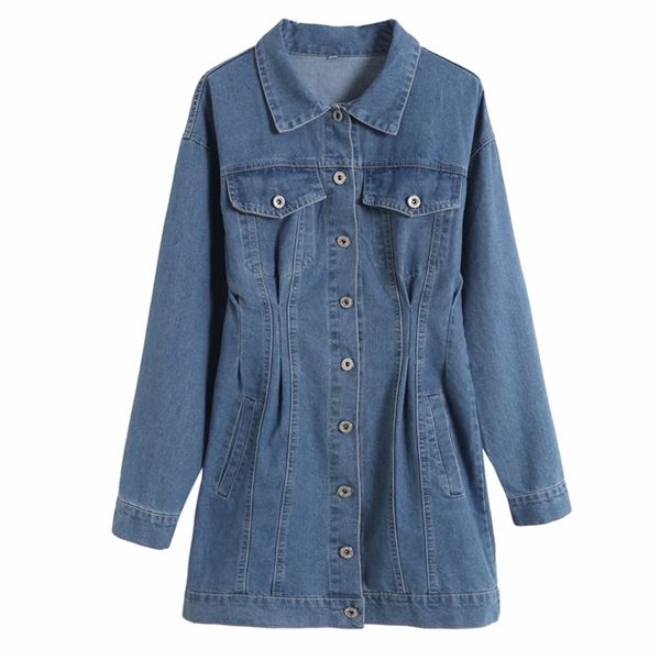 

autumn women denim jackets coats long sleeve slim pockets single breasted casual female street outerwear 210513, Black;brown
