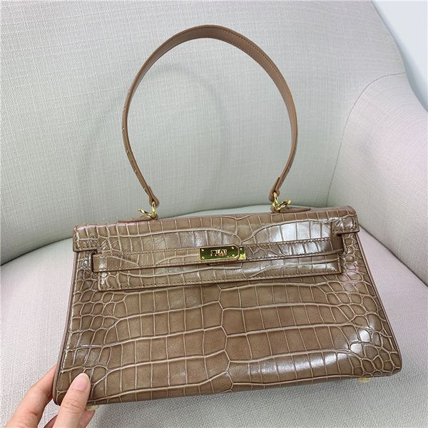 

75% off luxury handbag special price alligator underarm bag in cow hide tvkl