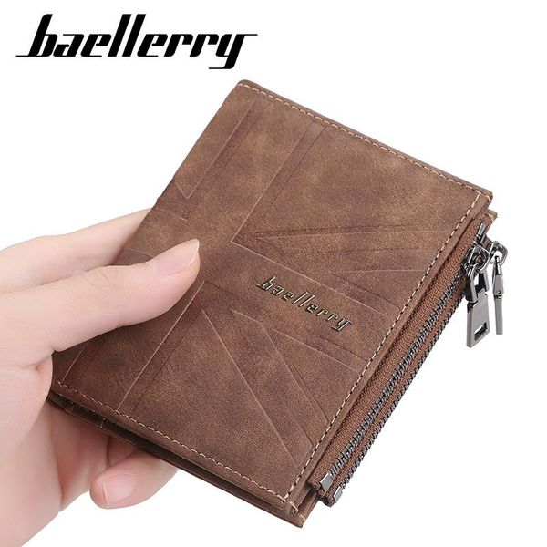 

baellerry men pu leather wallets purse short male clutch wallet mens money bag quality carteira, Red;black
