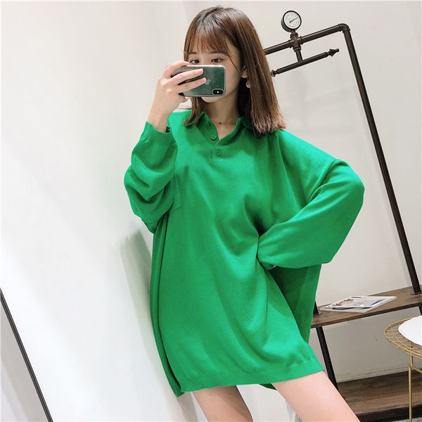 

two color polo sweater, White