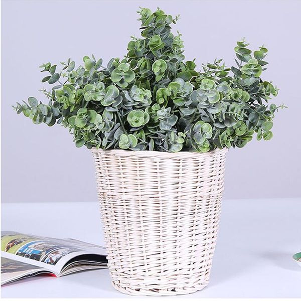 

realistic artificial plants, 2 bunches faux eucalyptus for outdoor indoor home kitchen garden decoration (2pcs) decorative flowers & wreaths