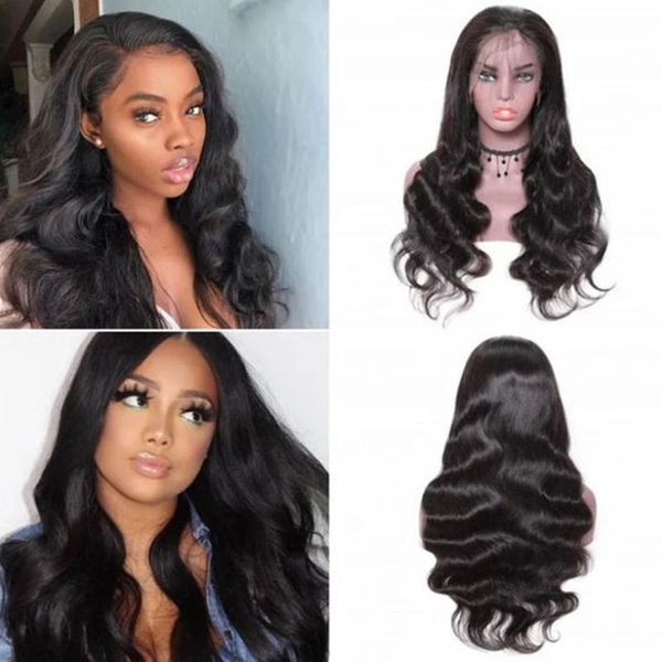 

lace wigs brazilian body wave frontal swiss front human hair with baby remy princess, Black;brown
