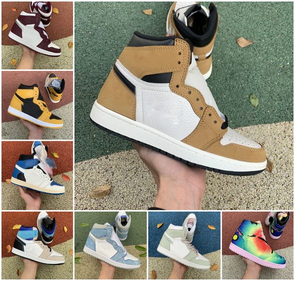 

2022 with box jumpman 1 og 1s mens basketball shoes bred patent hyper royal university blue seafoam wolf grey tan gum prototype men women sn