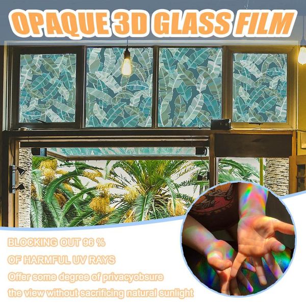 

45*100cm 3d no glue static window film privacy rainbow films for stained glass self-adhesive sticker stickers