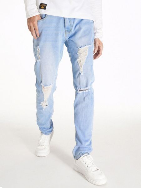 

men ripped light washed jeans s0fg#, Blue