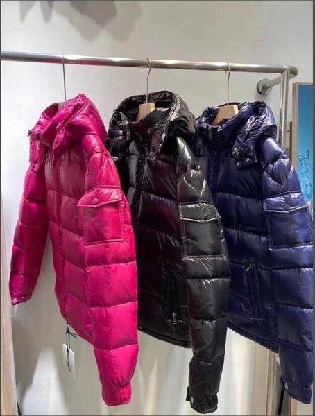 

men/women doule zipper design hooded down coat thick warmjacket waterproof parkas black /white/ purple color