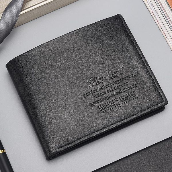 

wallets men's wallet short zipper pocket fashion soft leisure multi card slot black purses designer luxury, Red;black