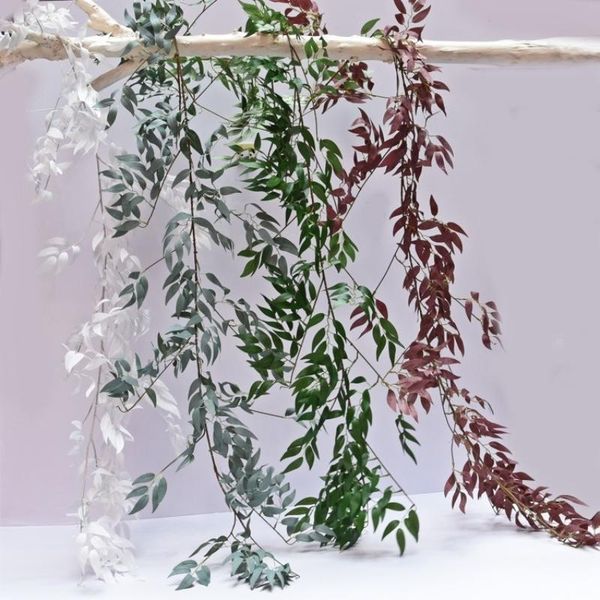 

decorative flowers & wreaths 180cm/70in artificial plant simulation rattan willow leaves diy garland wreath christmas tree hanging for home