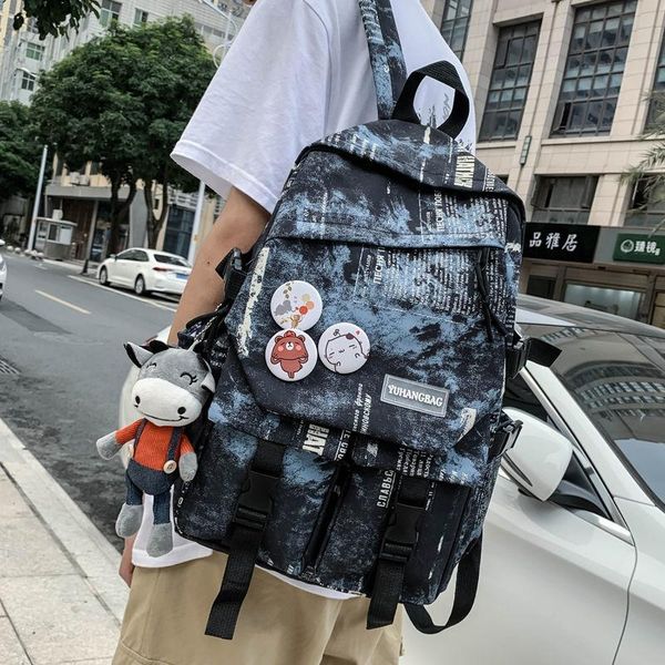 

backpack schoolbag male middle school students high korean version of the trend handsome large capacity 2021