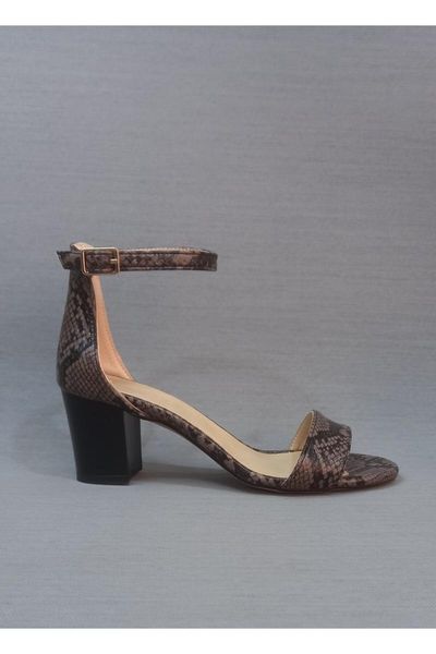 

sandals single band thick high-heeled shoes, Black