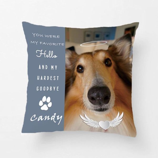 

custom pet dog po memorial throw pillow cover cushion name gift love pillowcase twin print for sofa couch cushion/decorative
