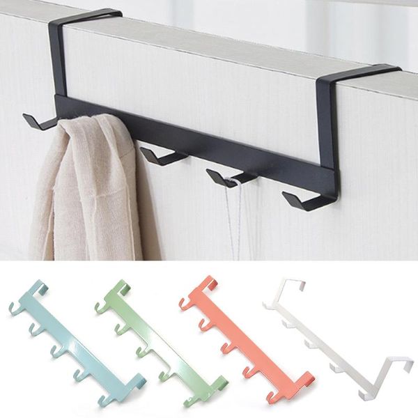 

over door 5 hooks reversible cupboard drawer hook home storage tools metal hanger coat hat bag & rails