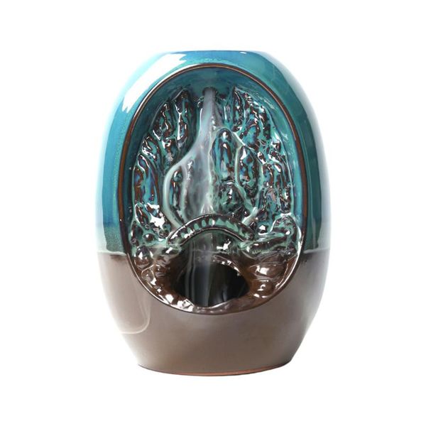 

fragrance lamps 1pc back-flow unique incense holder home table censer ceramic ornament