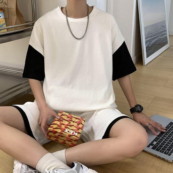 

men's tracksuits 2021 summer/summer short sleeve set shorts street casual 2-piece -5xl, Gray