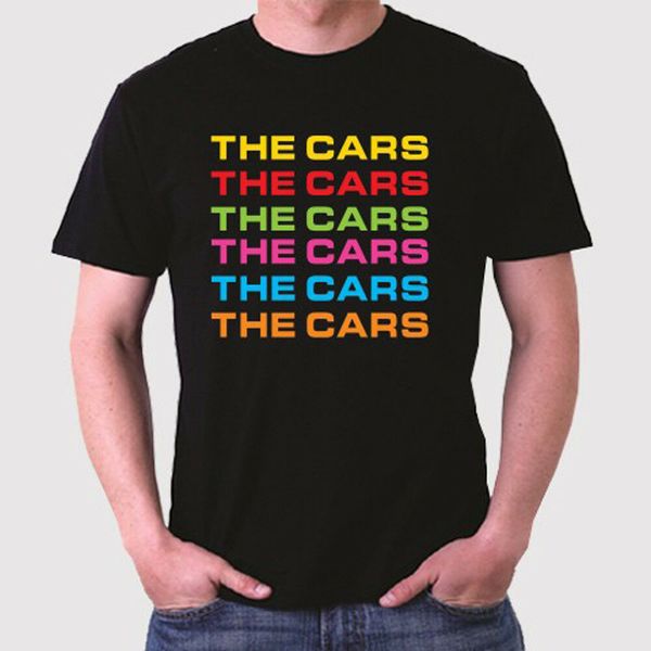 

new the cars logo men's black t-shirt size s to 3xl, White;black