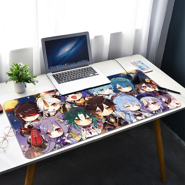 

mouse pads & wrist rests genshin impact computer pad gaming mousepad large gamer table mat ganyu hutao klee zhongli diluc office supply