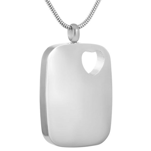

pendant necklaces 9157 blank id tag/dog tag stainless steel pet keepsake jewelry cremation urn necklace engravable, Silver
