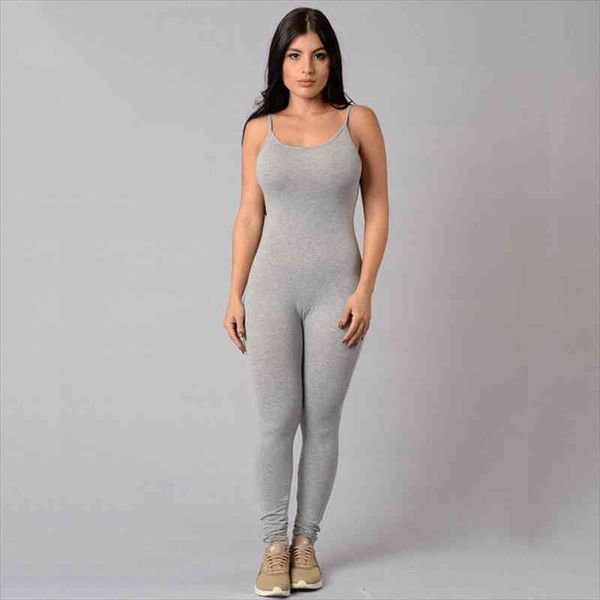 

woman tight bodysuit solid color playsuit v-neck sleeveless bodycon cotton grey black rompers womens jumpsuit, Black;white
