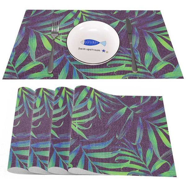 

table cloth 1pcs heat-resistant placemats stain resistant anti-skid washable pvc/polyeste mats woven