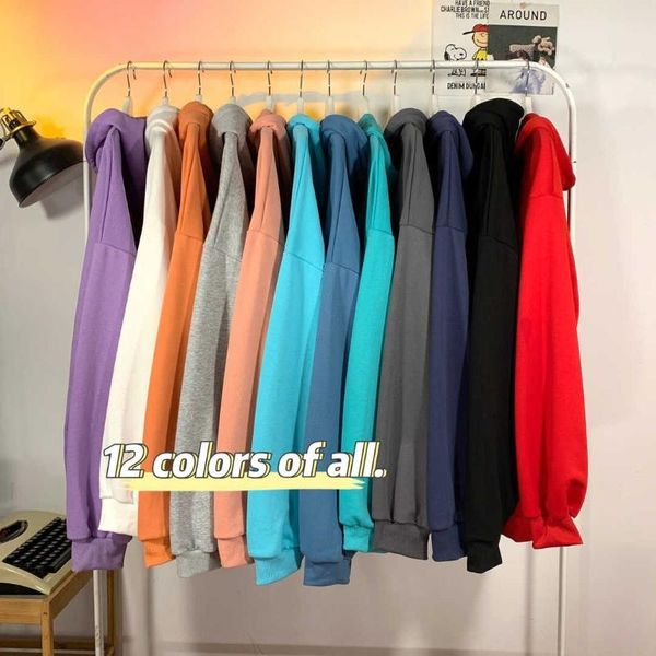 

men's hoodies & sweatshirts women's hoodie coat solid color cotton set head loose couples tidal current streetwear leisure the pri, Black
