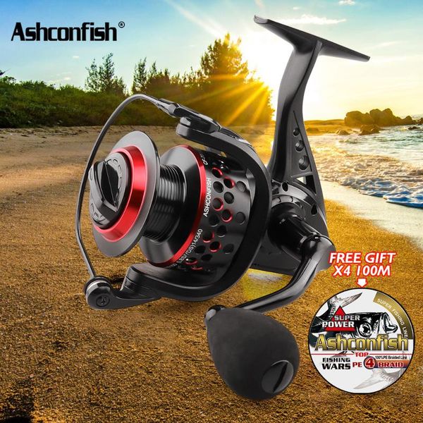 

ashconfish 5.0:1 fishing reel 2000-7000h spinning drag water resistance max 8kg/17.6lb pre-loaning wheel tackle baitcasting reels