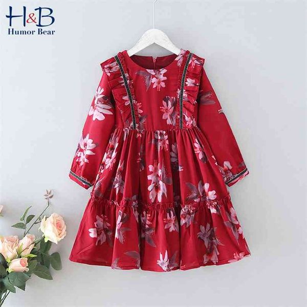 

girls dress elegant princess ruffles flower european american style party toddler baby kids children clothing 210611, Red;yellow