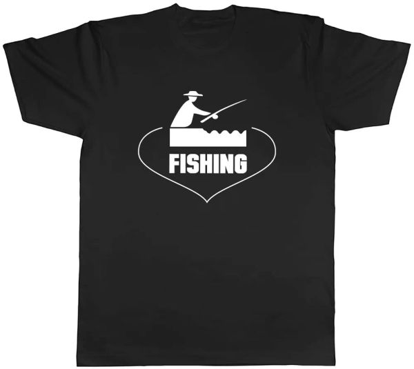 

love fishing mens t-shirt tee, White;black