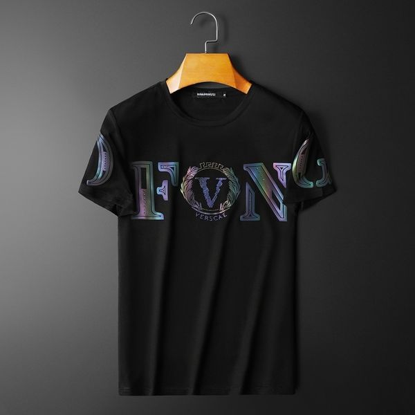 

fashion t shirts 2021 summer men's casual round neck short sleeve laser chip drill half non iron, White;black